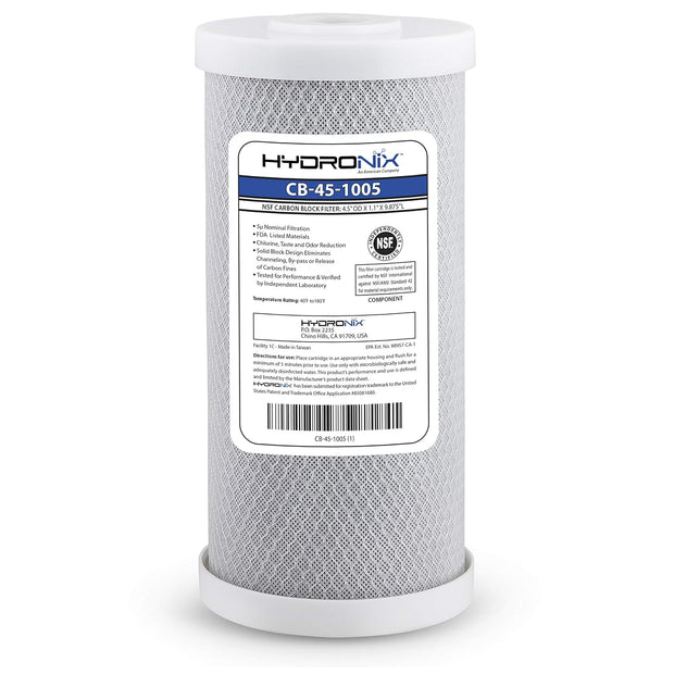 Filtro de Carbón Block Hydronix 55 Micras 4.5”x10"